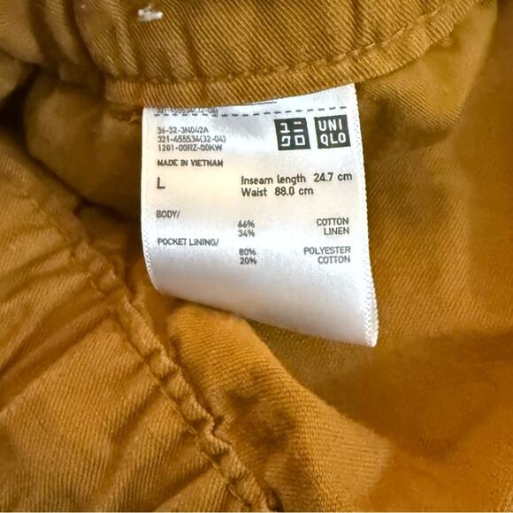 Uniqlo Mustard Linen Blend Shorts - Picture 4 of 6